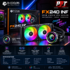 FX240 INF 240mm AIO Liquid CPU Cooler ARGB Infinity RGB Dual 120mm Fans AM4/AM5 CPU Water Cooling black